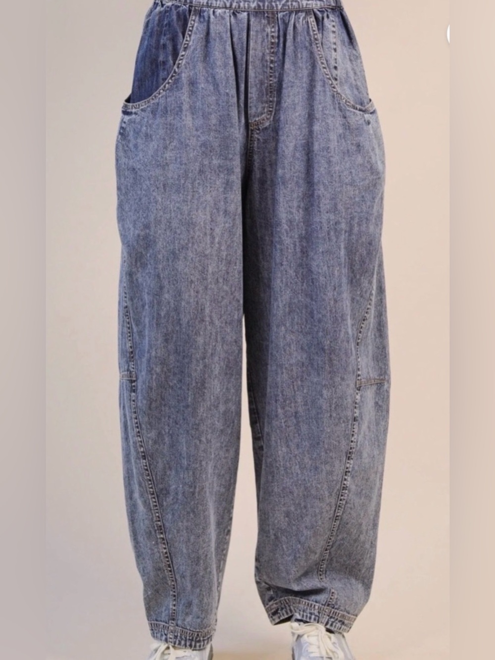 Very J High Rise Barrel Leg Washed Indigo Denim | Sz. S waist 14”-18” (NWT)